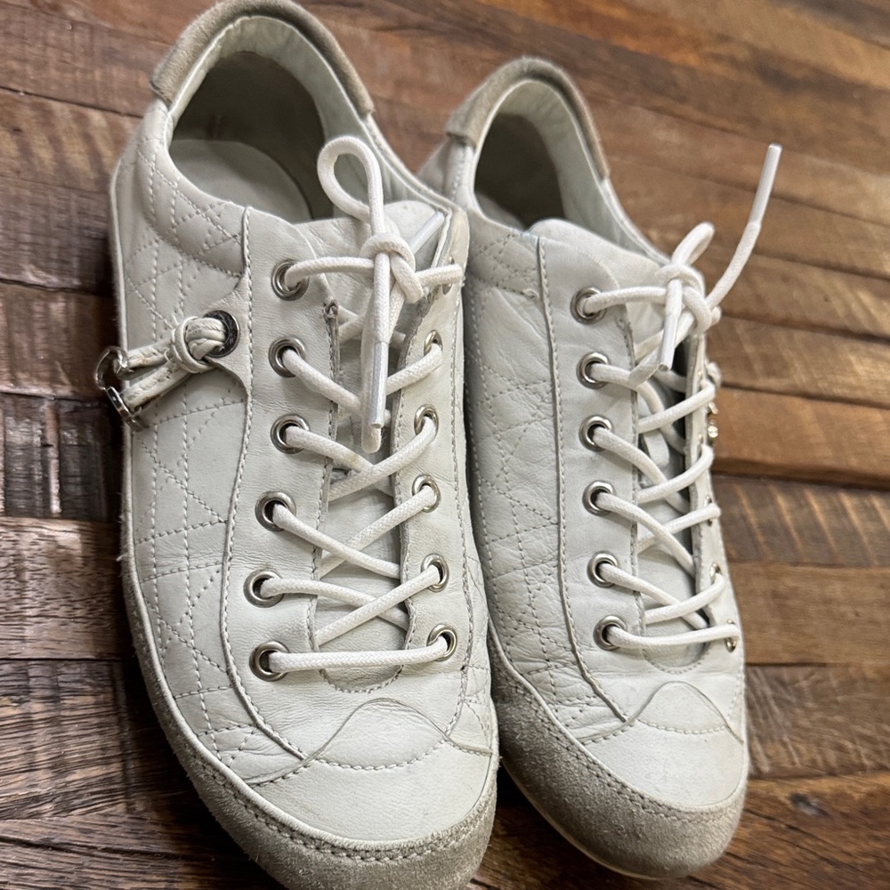 Dior Women's White Quilted Sneakers